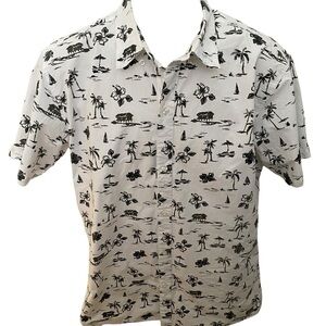 LOCAL MOTION Hawaii Surf Beach Aloha Shirt Men L Large